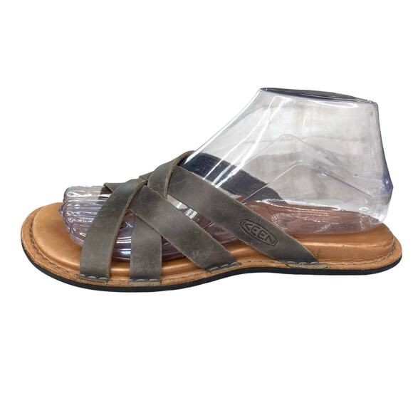 Keen Women’s Sophia Brown Leather Slip On Slide Sandals Size US 7 - Picture 3 of 10